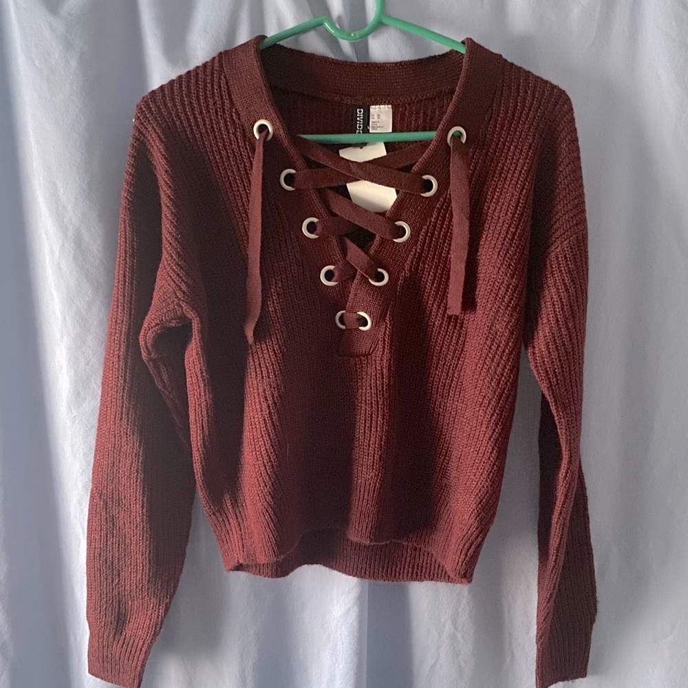 H&M Lace Up Sweater